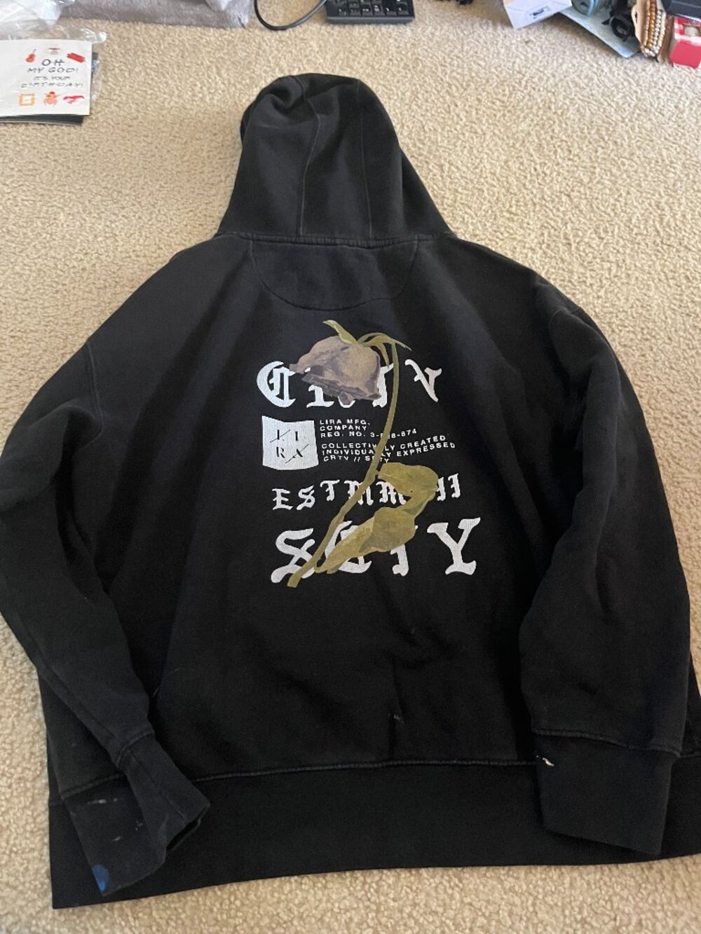 Lira Mfg Black Dead Rose Hoodie